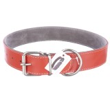 Zgarda piele 4,0 cm/75 cm nr 6 rosu