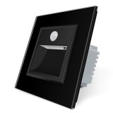 Lampa de veghe LED Livolo cu senzor de miscare si rama din sticla neagra