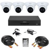 Sistem supraveghere analog Dahua 4 camere, 2MP, IR 30m, microfon, DVR 4 canale, HDCVI, IP, H.265+, HDD 500 GB, accesorii montaj SafetyGuard Surveillan