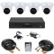 Sistem supraveghere analog Dahua 4 camere, 2MP, IR 30m, microfon, DVR 4 canale, HDCVI, IP, H.265+, HDD 500 GB, accesorii montaj SafetyGuard Surveillan
