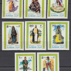 AJMAN, COSTUME - SERIE COMPLETĂ MNH IMPERF.