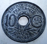 7.935 FRANTA WWII 10 CENTIMES 1941 ZINC