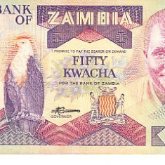 M1 - Bancnota foarte veche - Zambia - 50 kwacha - 1986