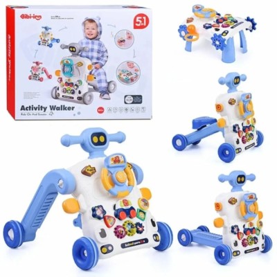 Premergator si antemergator multifunctional 5 in 1 WePro Store, mod trotineta, scuter, mers, centru de activitati si panou detasabil, tastatura muzica foto