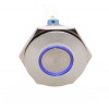 Buton prin Apasare Metalic cu Diametru 30mm elSales ELS-GQ30, Led Albastru, Tensiune Alimentare 24 V, Argintiu