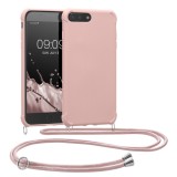 Husa pentru Apple iPhone 8 Plus / iPhone 7 Plus, Silicon, Roz, 49916.154, Textil, Carcasa, Kwmobile