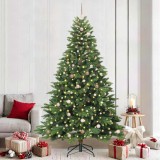 vidaXL Brad de Crăciun artificial cu 300 LED Verde 240 cm PE și PVC 3397573