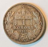 UNGARIA 1 COROANA 1915 CORONA KORONA ARGINT AUNC ( CITITI VA ROG DESCRIEREA ENUNTUL )