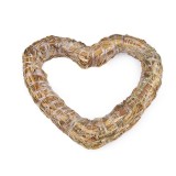 Coronita decorabila din paie Crisalida, forma inimioara, diamentru 25 cm, Ivory