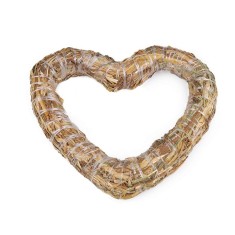 Coronita decorabila din paie Crisalida, forma inimioara, diamentru 25 cm, Ivory