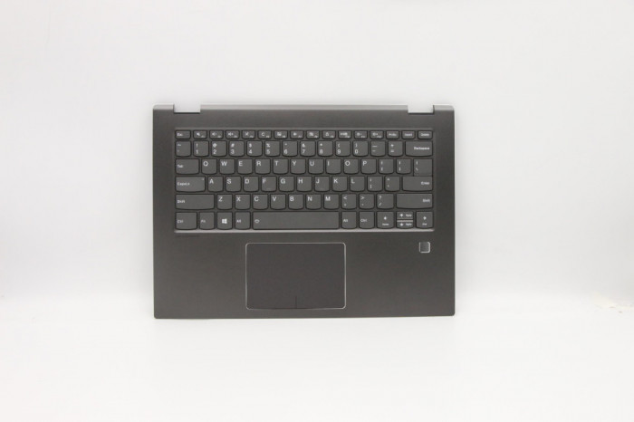 Carcasa superioara cu tastatura palmrest Laptop, Lenovo, Flex 5-1470 Type 80X1, 81C9, 5CB0N89971, AM1YM000200, iluminata, fingerprint, gri inchis, lay