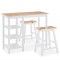 Set mobilier de bar, 3 piese, alb, MDF