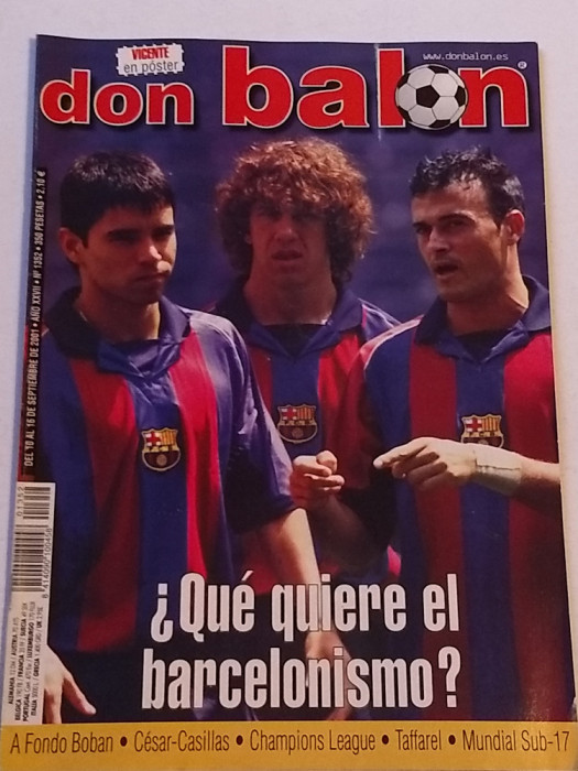Revista fotbal - &quot;DON BALON&quot; (10.09.-16.09.2001) poster jucatorul VICENTE