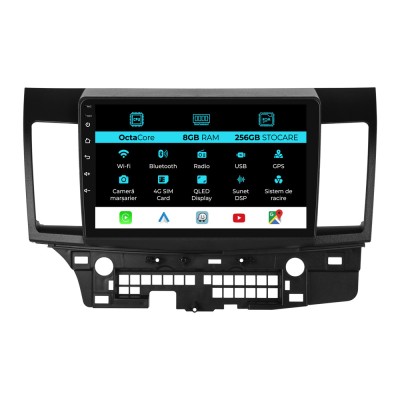 Navigatie Dedicata Mitsubishi Lancer (2007-2013), 9Inch, 8Gb Ram, 256Gb Stocare, Carplay foto