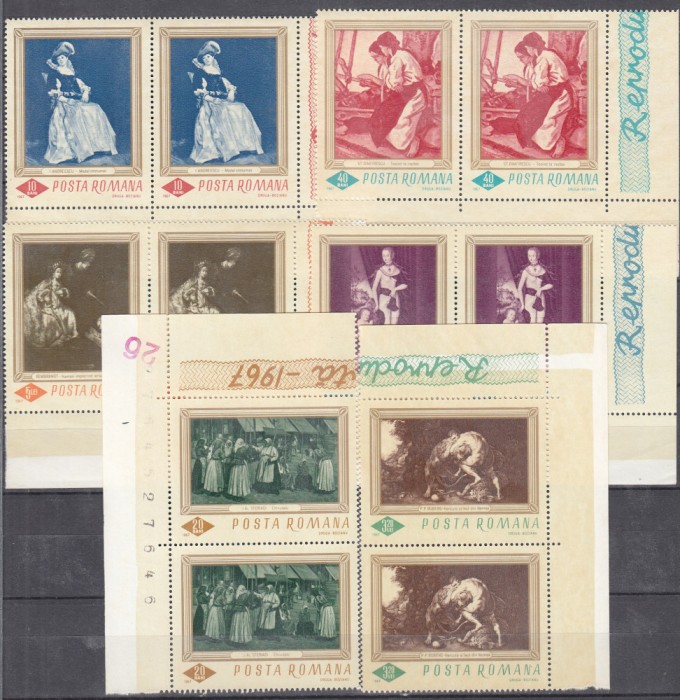 ROMANIA 1967 LP 644 REPRODUCERI DE ARTA PERECHE SERII MNH