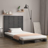 Tablie de pat pentru perete, gri, 141x3x91,5 cm, lemn masiv pin GartenMobel Dekor, vidaXL