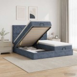 Cumpara ieftin Pat Ottoman cu Saltea si LED Gri inchis 180 x 200 cm Catifea
