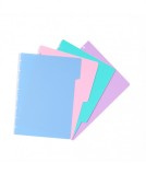 Set 4 separatoare dosar - Ingeniox A5, polipropilena - Neon | Carchivo