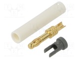 Conector banană 4mm albă ST&Auml;UBLI 32A 30V AC 60V DC aurit neizolat