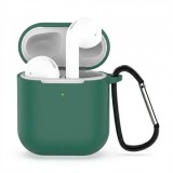 Husa Techsuit Silicone pentru Apple AirPods Gen 2 / Gen 1, Verde Inchis