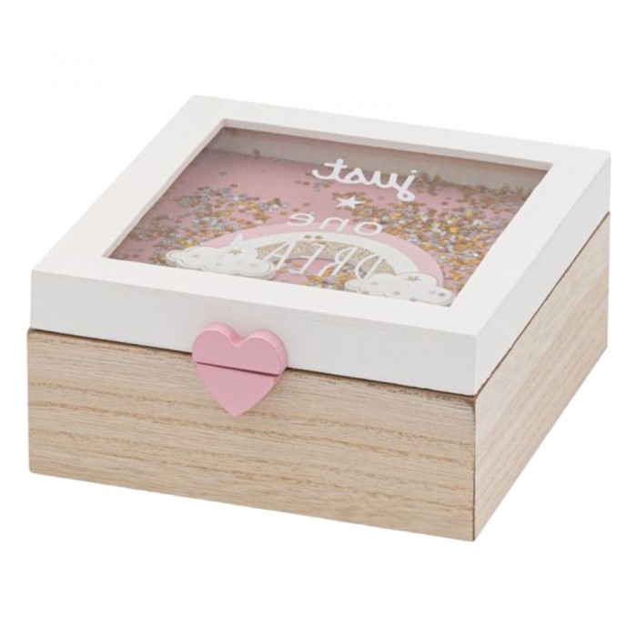 Cutie de Lemn cu Geam Rainbow, maro, 15x15x7.5cm