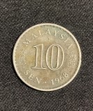Moneda 10 sen 1968 Malaysia