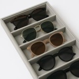 Suport Organizator Ochelari Suede Gri cu 6 Compartimente, CMCLASS