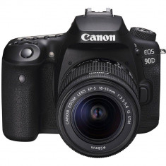 Aparat foto DSLR Canon EOS 90D 32.5MP 4K Black + Obiectiv 18-55mm IS STM foto