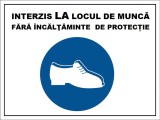 Placuta interzis la locul de munca fara incaltaminte de protectie