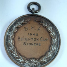 De colectie! Foarte rara medalie bronz B.H.A Beighton Winners Cup 1942 !