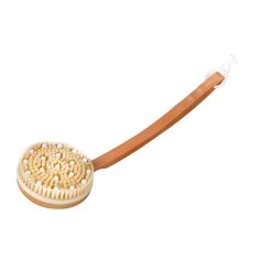Perie Masaj cu Maner din Lemn pentru Exfoliere si Relaxare, 37 cm