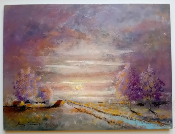 Peisaj pe inserat - semnat Henri Tistaert