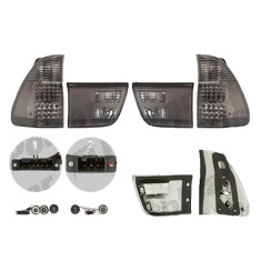 Set stopuri Spate Bmw X5, 01.1906, partea Stanga+Dreapta, interior; exterior; tip bec LED+P21W+PY21W; fumuriu, transparent; cu soclu bec; tuning;