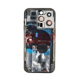 Carcasa Completa iPhone 14 Pro, Negru, Suport SIM, Butoane, Flex Magsafe, Geam Camera Spate, Original