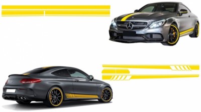 Set Stickere Capota/Plafon/Portbagaj si Laterale Galben Mat Mercedes C205 Coupe A205 Cabriolet (2014-up) Performance AutoTuning foto