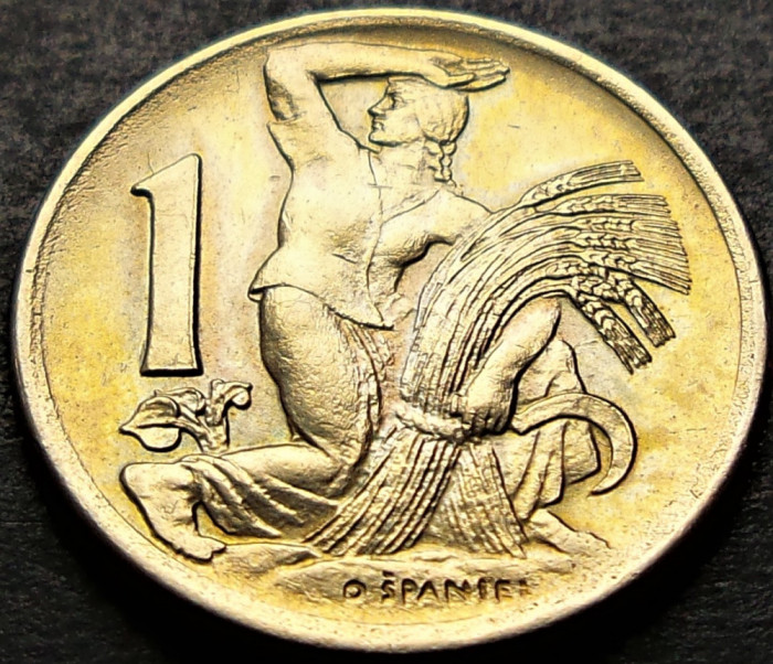 Moneda istorica 1 COROANA - CEHOSLOVACIA, anul 1946 * cod 408
