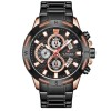 Ceas Barbatesc Naviforce Analog Negru, Cronograf, Data, Indici Fosforescenti, Otel Quartz