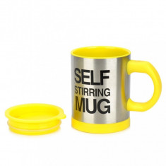 Cana cu amestecare automata Self-Stirring Mug, Galben foto