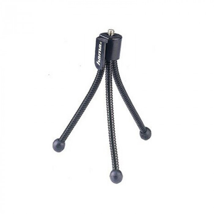 Mini trepied Flexi M Hama, 10 cm, metal, Negru