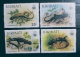 Kiribati 1987 reptile fauna serie 4v neștampilată
