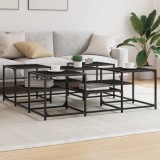 Gossi masuta de cafea, negru, 121x121x40 cm, lemn prelucrat