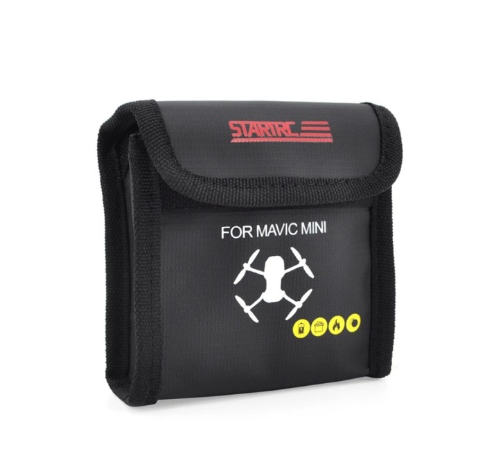 Geanta ignifuga STARTRC transport 2 baterii drona DJI Mini 3 Pro, DJI Mini 2/1, rezistenta la foc si apa