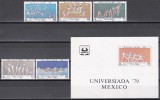 Mexic 1979 - &bdquo;Universiada 79&rdquo;, a 10-a ediție a Jocurilor Universitare Mondiale, Mexico City, Serie + PA + Colita, MNH