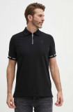 Karl Lagerfeld tricou polo bărbați, culoarea negru, cu imprimeu, 542221.745018