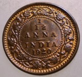 J.012 INDIA COLONIE BRITANICA GEORGE V 1/12 ANNA 1 PIE 1920 XF/AUNC