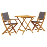 Cumpara ieftin Set mobilier bistro, 3 piese, textil antracit/lemn masiv