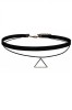 Choker Negru Fashion Pyramid Mystyle - Colier Elegant Damă, Textil cu Margele Sticlă
