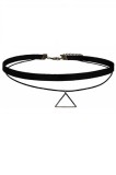 Choker Negru Fashion Pyramid Mystyle - Colier Elegant Damă, Textil cu Margele Sticlă