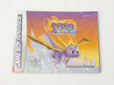 Manual joc Nintendo Gameboy Advance - Spyro Season of Ice
