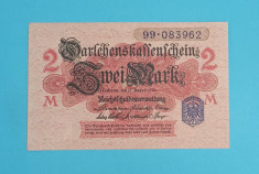 Germania 2 Mark 1914 &amp;#039;Sigiliu albastru&amp;#039; UNC serie: 99 083962 foto